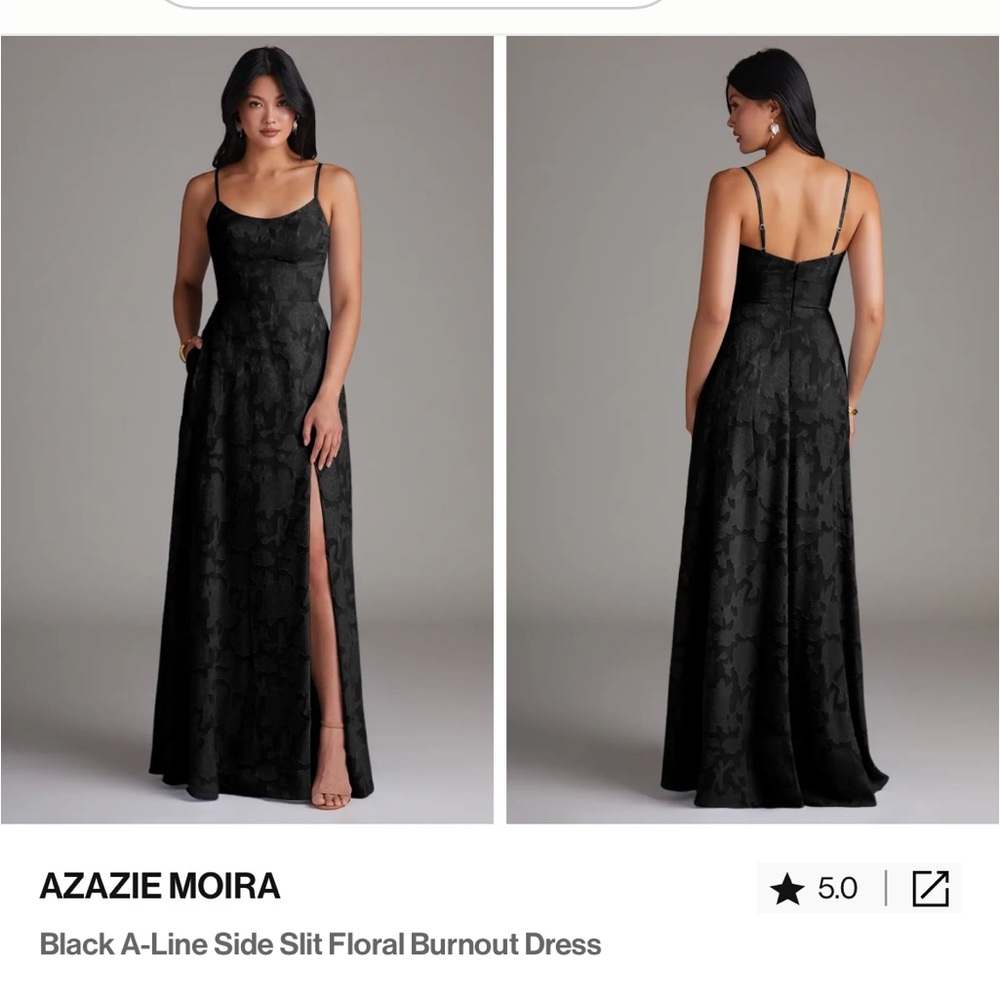 Azazie Moira Black A-Line Dress